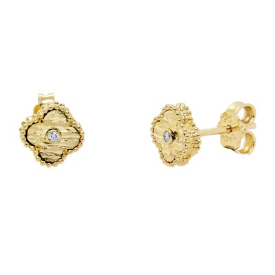 Χρυσά σκουλαρίκια Κ14 με σταυρουδάκια