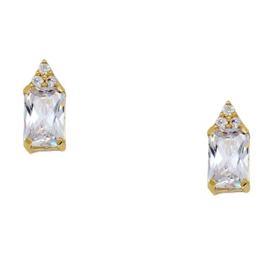 Χρυσά σκουλαρίκια Κ14 με ζιργκόν