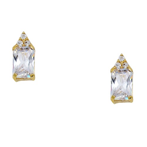 Χρυσά σκουλαρίκια Κ14 με ζιργκόν