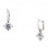 Λευκόχρυσα κρεμαστά μονόπετρα σκουλαρίκια Κ14 με ζιργκόν