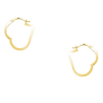 Χρυσά σκουλαρίκια κρίκοι καρδιές Κ14