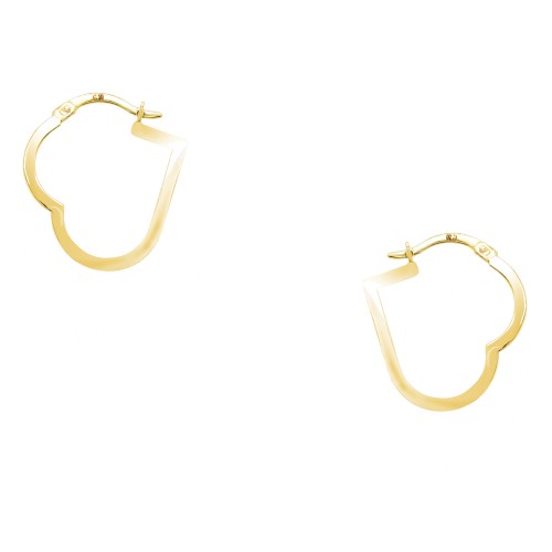 Χρυσά σκουλαρίκια κρίκοι καρδιές Κ14