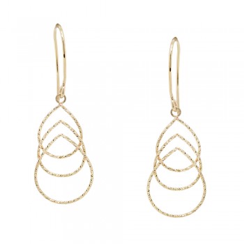 Χρυσά κρεμαστά σκουλαρίκια σταγόνες Κ14