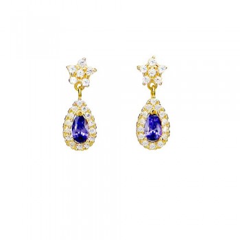 Χρυσά σκουλαρίκια  Κ14 με ζιργκόν