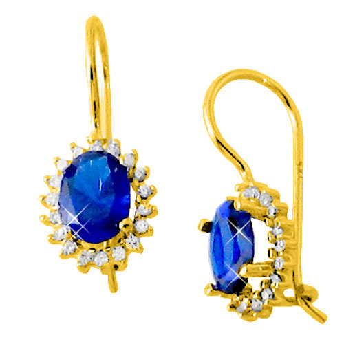 Χρυσά σκουλαρίκια Κ14 με ζιργκόν