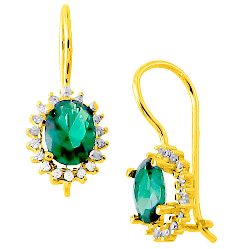 Χρυσά σκουλαρίκια Κ14 με ζιργκόν