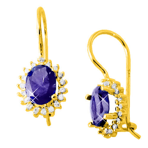 Χρυσά σκουλαρίκια Κ14 με ζιργκόν