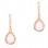 Ροζ χρυσά σκουλαρίκια σταγόνες Κ14 με ορυκτό χαλαζία