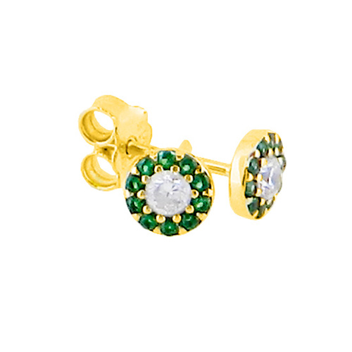 Χρυσά σκουλαρίκια Κ14 με ζιργκόν