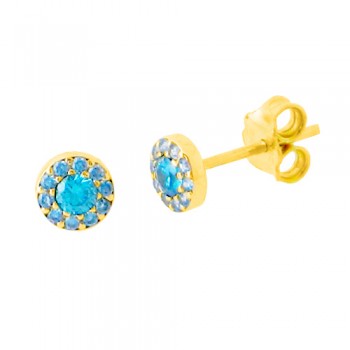 Χρυσά σκουλαρίκια Κ14 με ζιργκόν