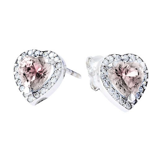 Λευκόχρυσα σκουλαρίκια καρδιές Κ14