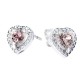 Λευκόχρυσα σκουλαρίκια καρδιές Κ14