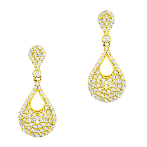 Χρυσά σκουλαρίκια Κ14 με ζιργκόν