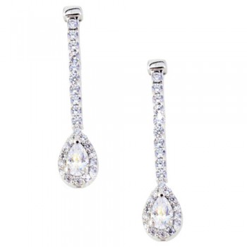 Λευκόχρυσα σκουλαρίκια Κ14 με ζιργκόν