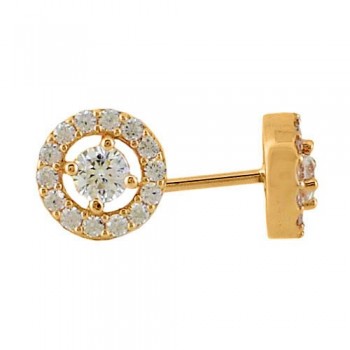 Σκουλαρίκια από ροζ χρυσό Κ14 με ζιργκόν