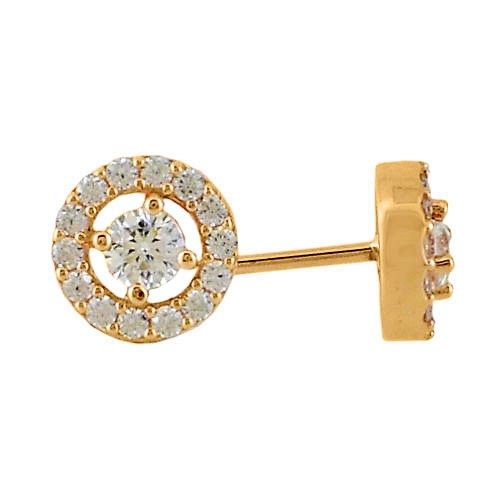 Σκουλαρίκια από ροζ χρυσό Κ14 με ζιργκόν