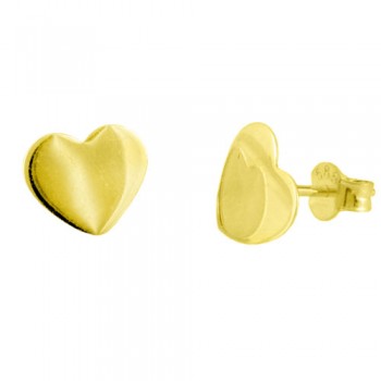 Χρυσά σκουλαρίκια καρδιές Κ14