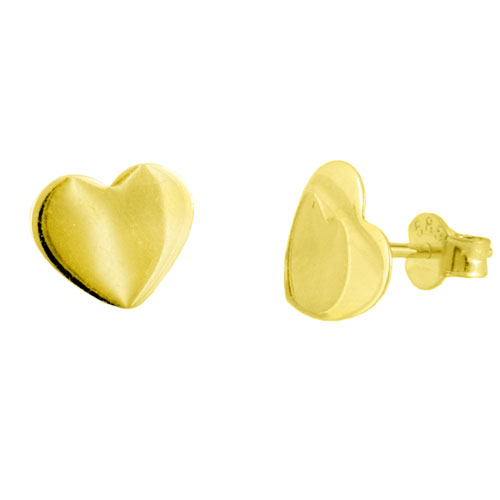 Χρυσά σκουλαρίκια καρδιές Κ14