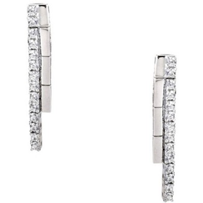 Λευκόχρυσα σκουλαρίκια νυφικά Κ14 με ζιργκόν