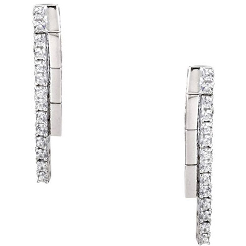 Λευκόχρυσα σκουλαρίκια νυφικά Κ14 με ζιργκόν