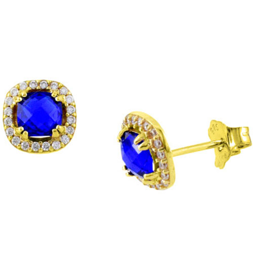 Χρυσά σκουλαρίκια Κ14 με ζιργκόν