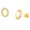 Χρυσά σκουλαρίκια Κ14 με συνθετικό οπάλιο