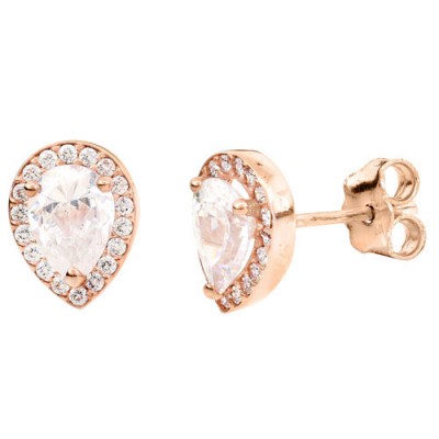 Σκουλαρίκια σταγόνες από ροζ χρυσό Κ14