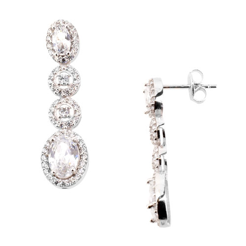 Λευκόχρυσα σκουλαρίκια Κ14 με ζιργκόν