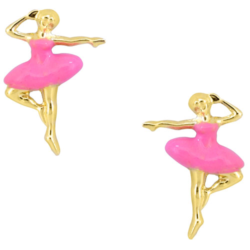 Χρυσά παιδικά σκουλαρίκια μπαλαρίνες Κ14