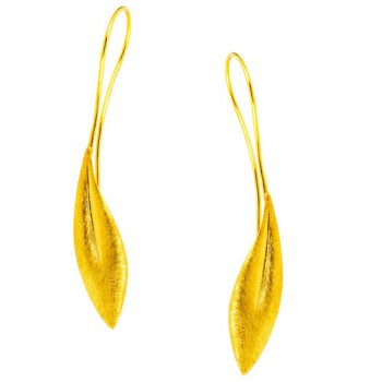 Χρυσά χειροποίητα σκουλαρίκια φύλλα Κ14