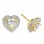 Χρυσά σκουλαρίκια καρδιές Κ14