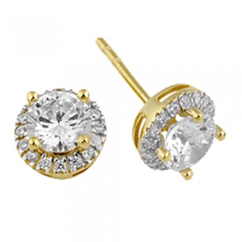 Χρυσά σκουλαρίκια ροζέτες Κ14