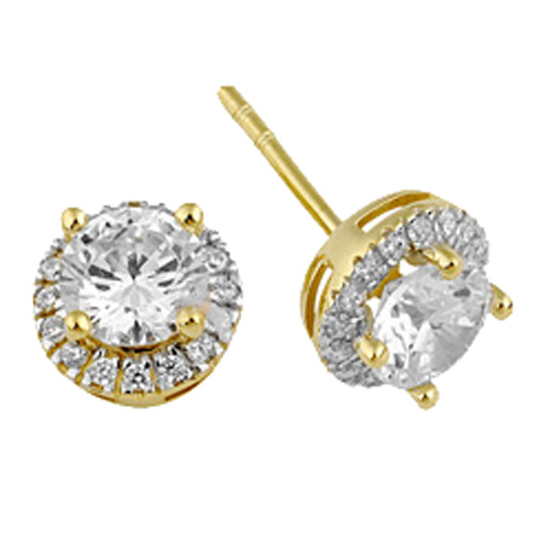 Χρυσά σκουλαρίκια ροζέτες Κ14