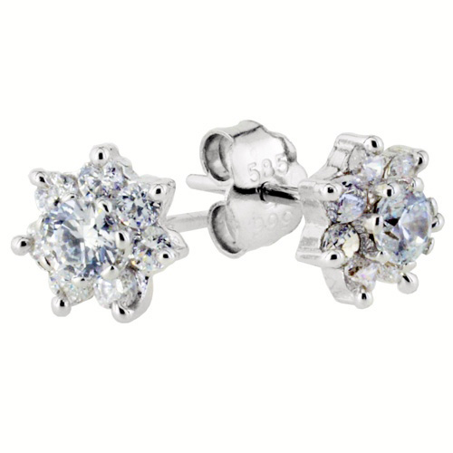 Λευκόχρυσα σκουλαρίκια Κ14