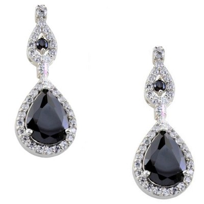 Λευκόχρυσα σκουλαρίκια Κ14 με ζιργκόν