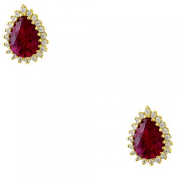 Χρυσά σκουλαρίκια σταγόνες Κ14 με ζιργκόν