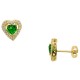 Χρυσά σκουλαρίκια καρδιές Κ14 με ζιργκόν