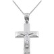 Λευκόχρυσος βαπτιστικός σταυρός Κ14 με αλυσίδα