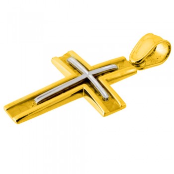 Χρυσός βαπτιστικός σταυρός Κ14 με αλυσίδα