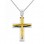 Λευκόχρυσος μασίφ βαπτιστικός σταυρός Κ14 με αλυσίδα