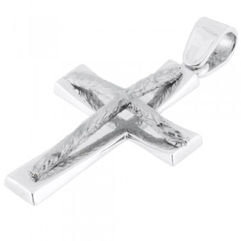 Λευκόχρυσος βαπτιστικός σταυρός Κ14 με αλυσίδα