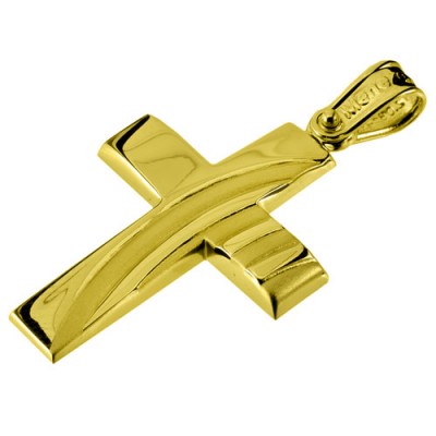 Χρυσός σταυρός Κ14 με αλυσίδα