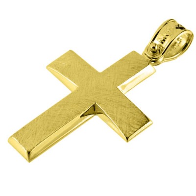 Χρυσός σταυρός Κ14 με αλυσίδα