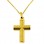 Χρυσός μασίφ σταυρός Κ14 με αλυσίδα