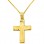 Χρυσός μασίφ σταυρός Κ14 με αλυσίδα