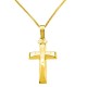 Χρυσός μασίφ σταυρός Κ14 με αλυσίδα