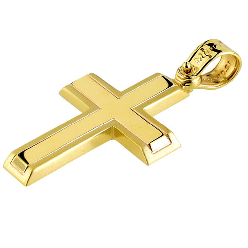 Χρυσός σταυρός Κ14 με αλυσίδα