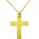 Χρυσός σταυρός διπλής όψης Κ14 με αλυσίδα