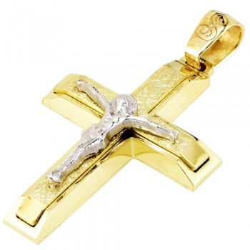 Χρυσός βαπτιστικός σταυρός Κ14 με αλυσίδα