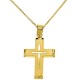 Χρυσός σταυρός Κ14 με αλυσίδα